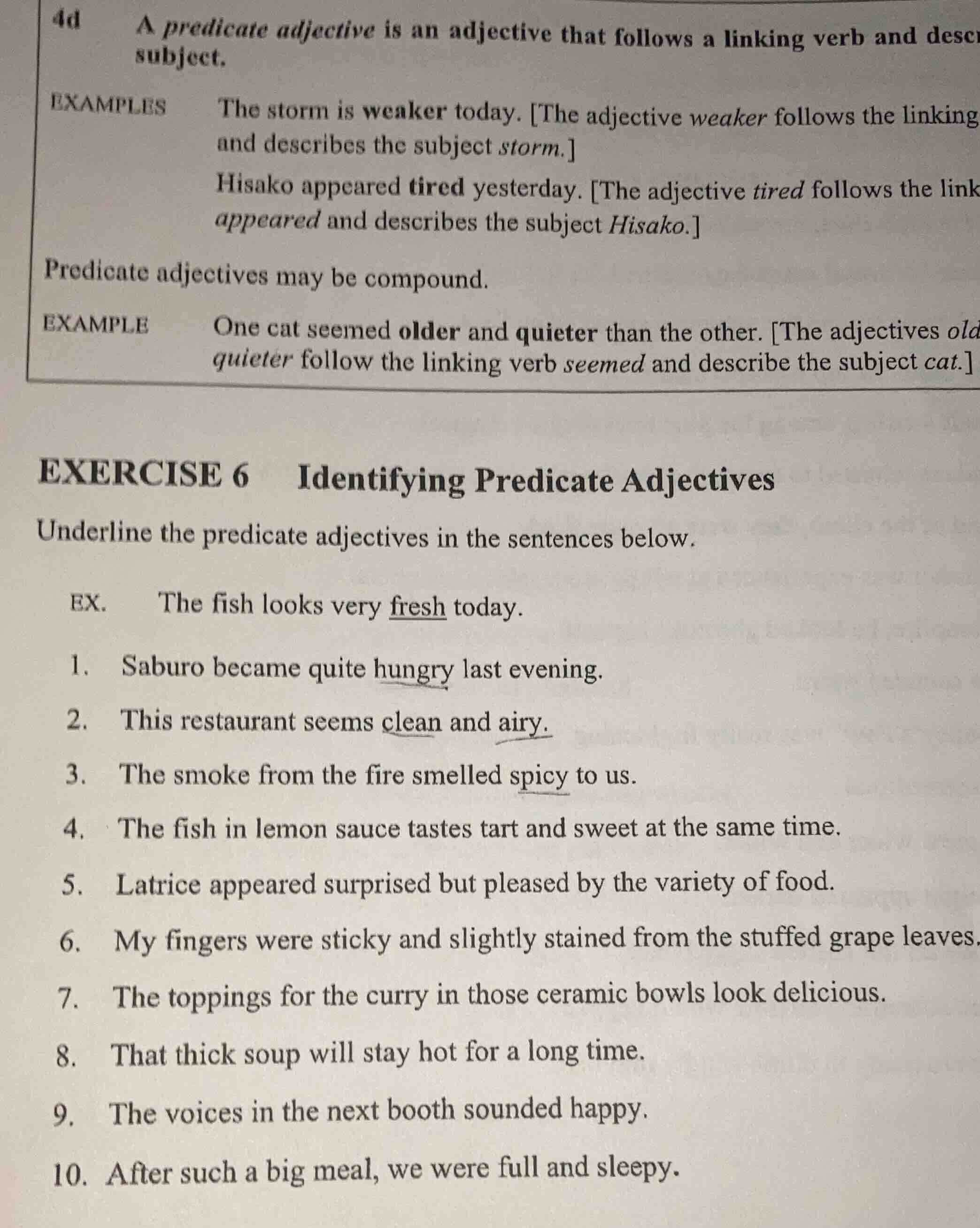 4d a predicate adjective is an adjective that follows a linking verb an…
