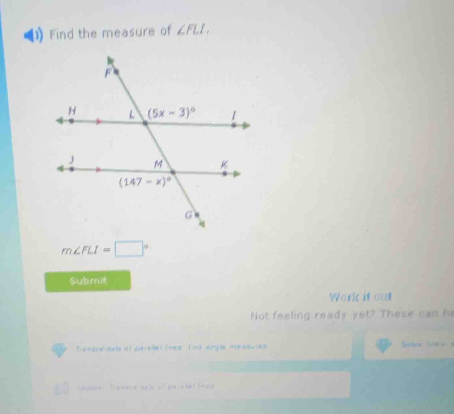 find the measure of $\\angle fli$. $m\\angle fli = \\square^\\circ$