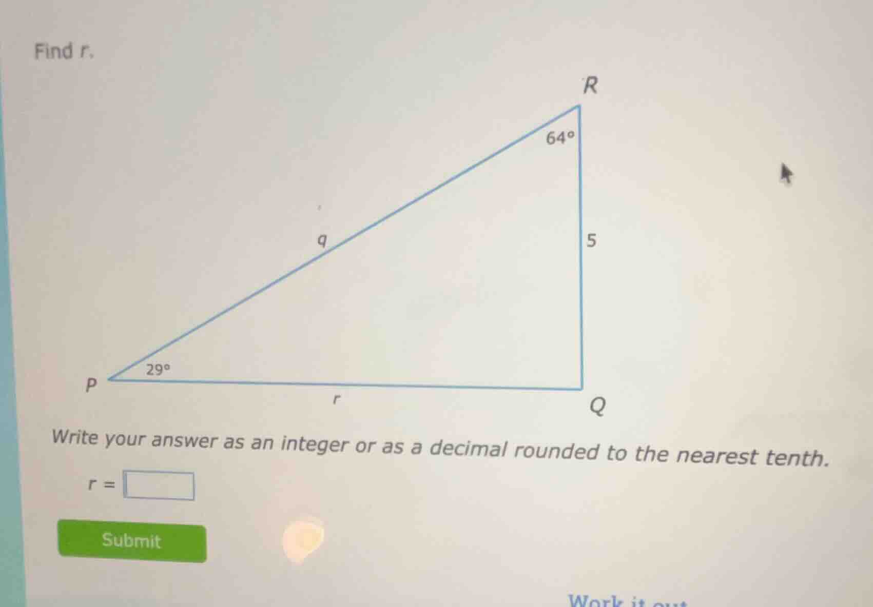 find r. write your answer as an integer or as a decimal rounded to the …