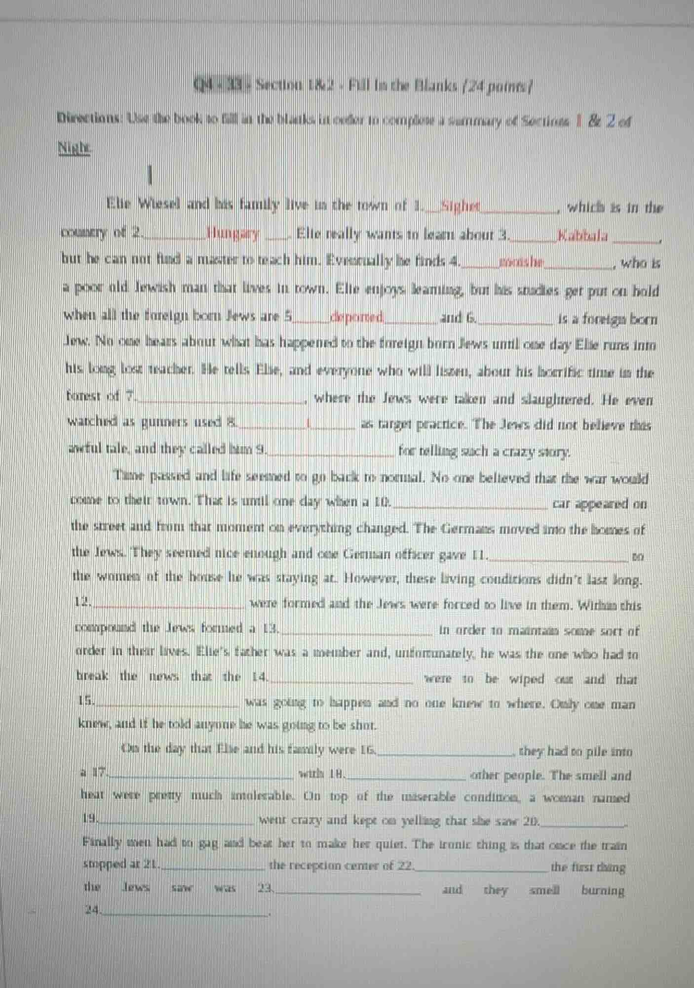 q1 - 38 - section 1&2 - fill in the blanks (24 points) directions: use …