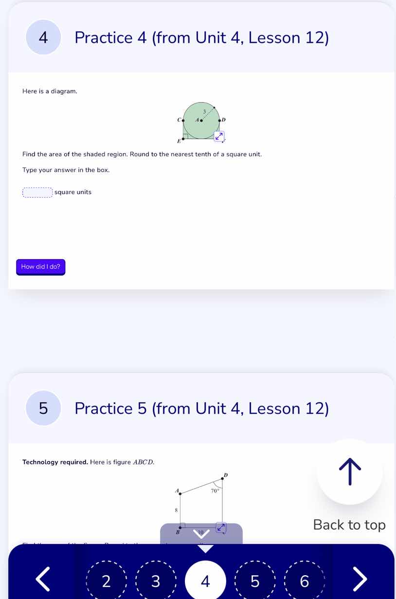 4 practice 4 (from unit 4, lesson 12) here is a diagram. find the area …