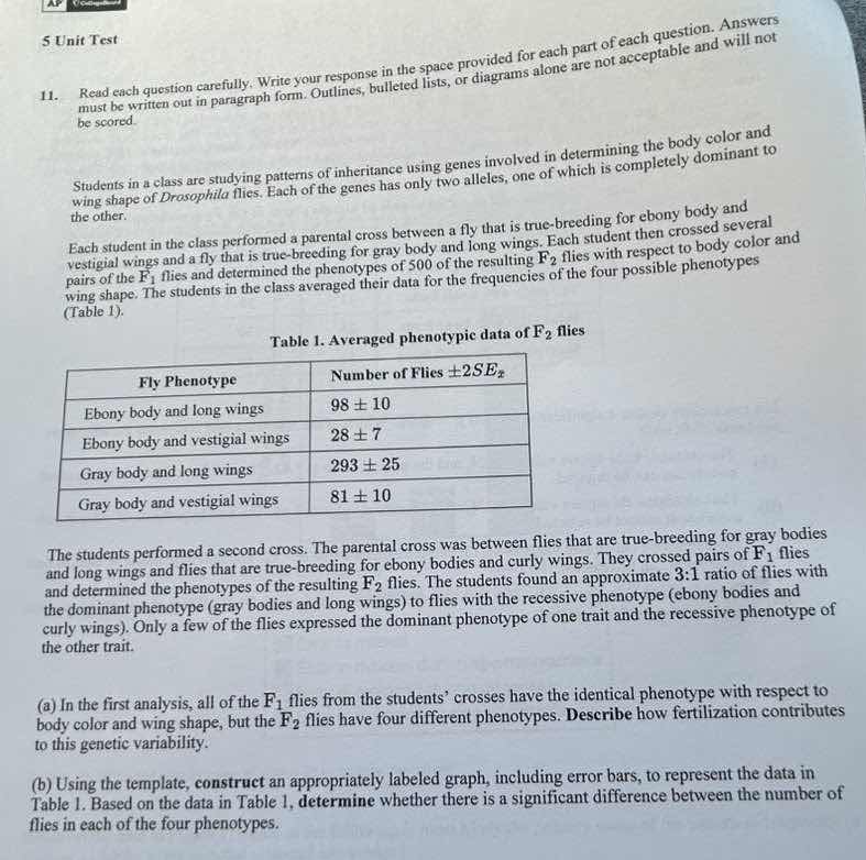 5 unit test 11. read each question carefully. write your response in th…