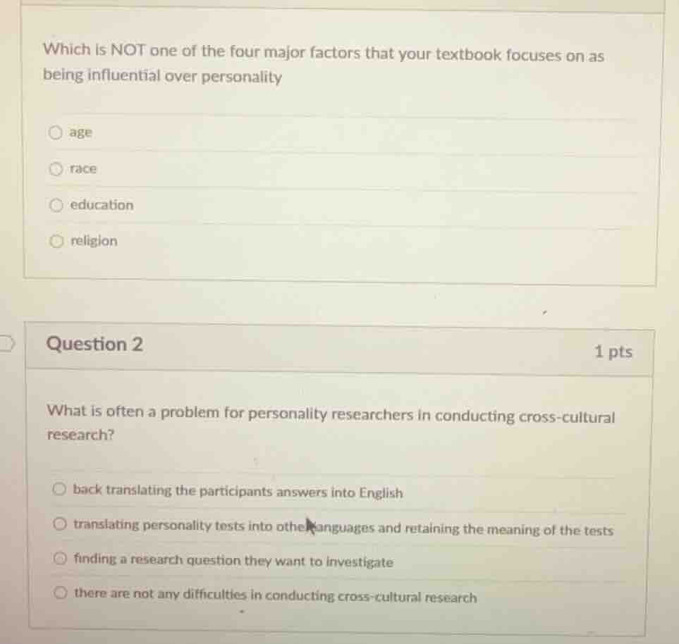 which is not one of the four major factors that your textbook focuses o…