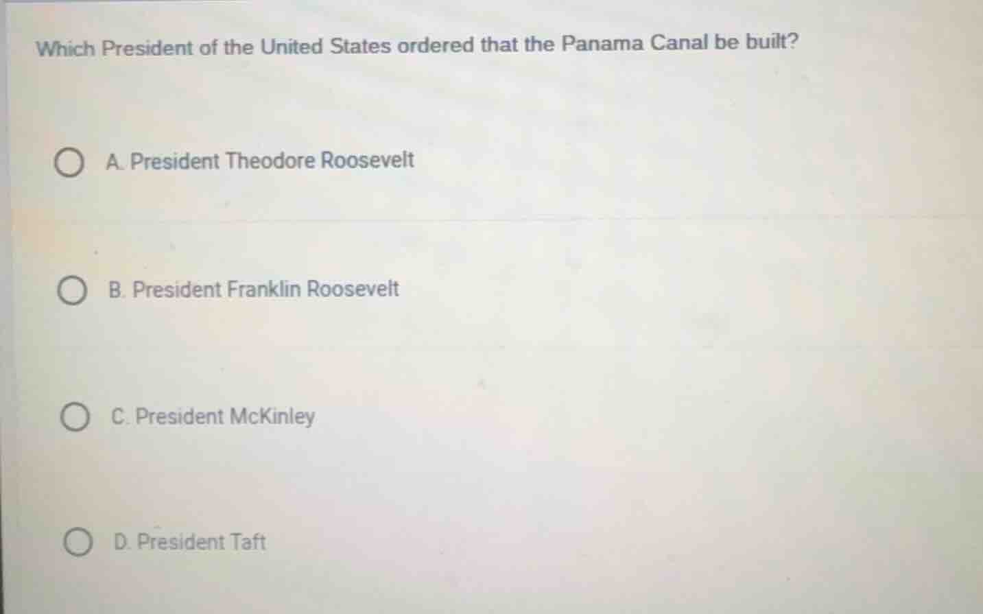 which president of the united states ordered that the panama canal be b…