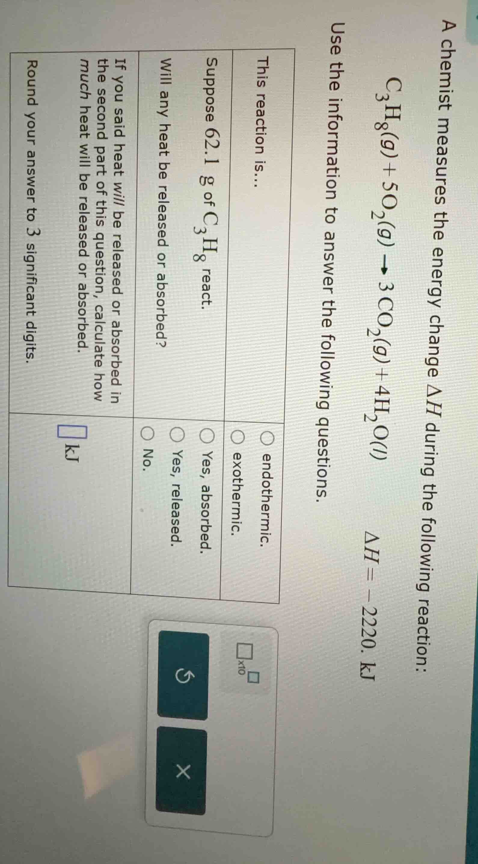 a chemist measures the energy change $\\delta h$ during the following r…