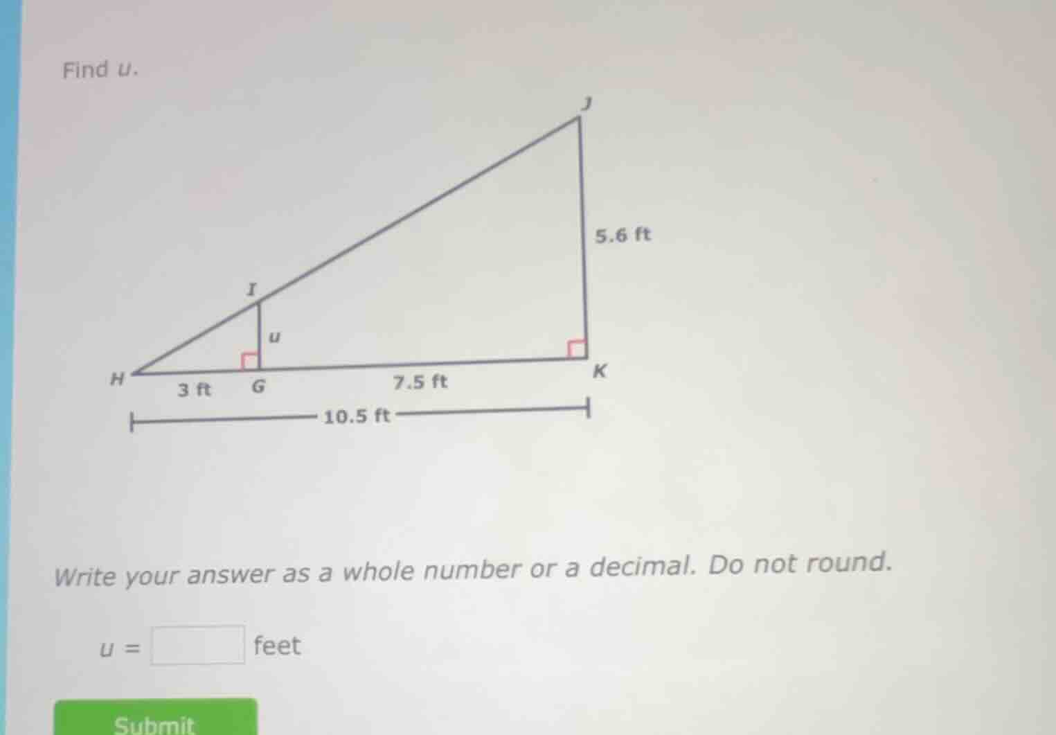 find u. write your answer as a whole number or a decimal. do not round.…
