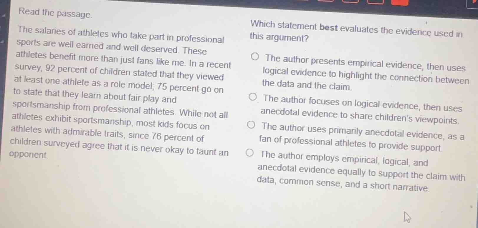read the passage. the salaries of athletes who take part in professiona…