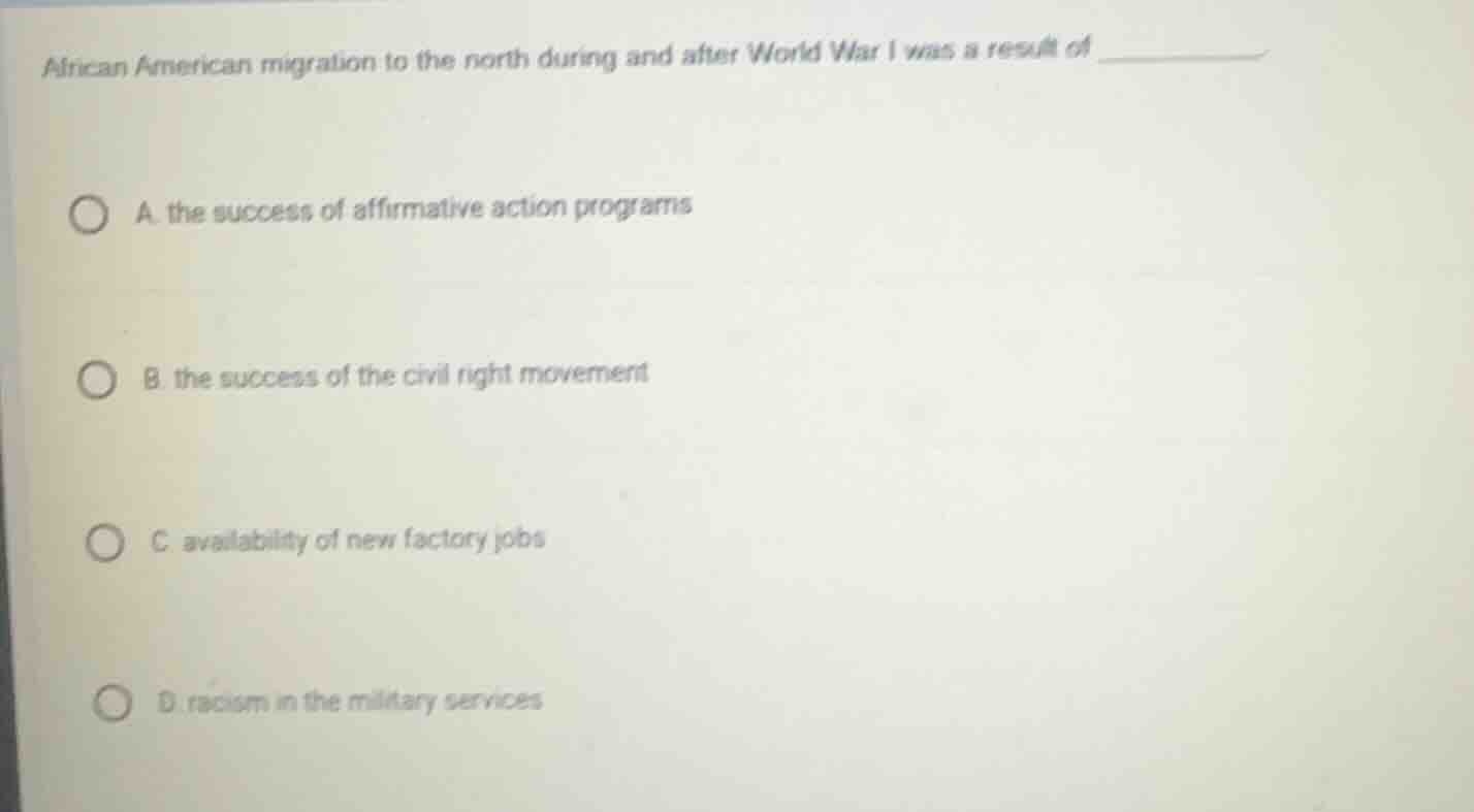african american migration to the north during and after world war i wa…