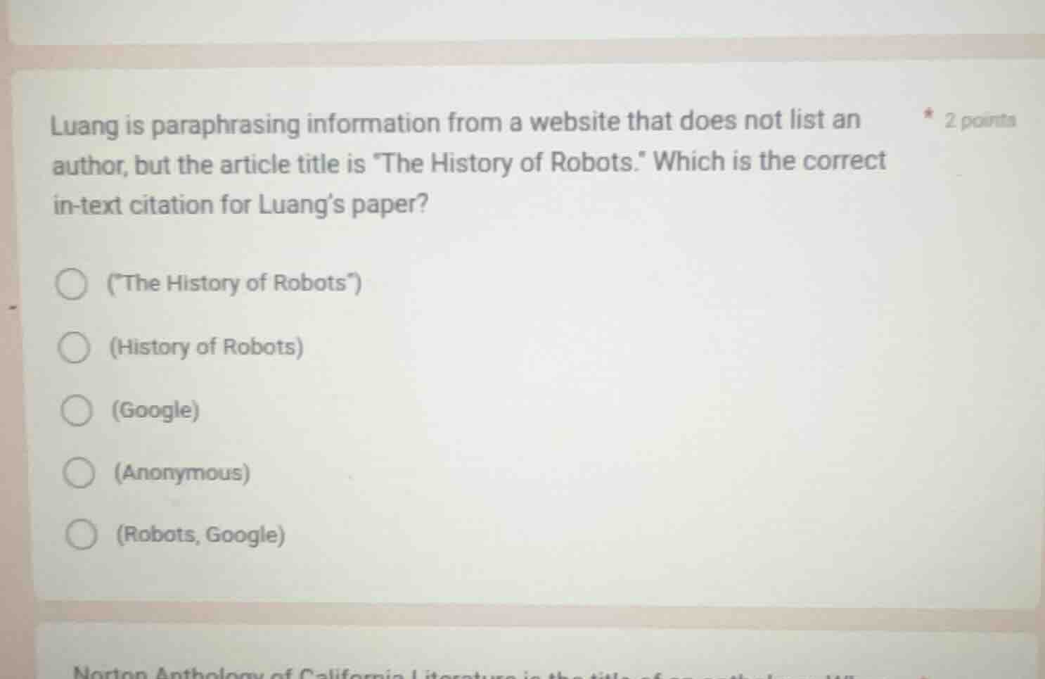 luang is paraphrasing information from a website that does not list an …