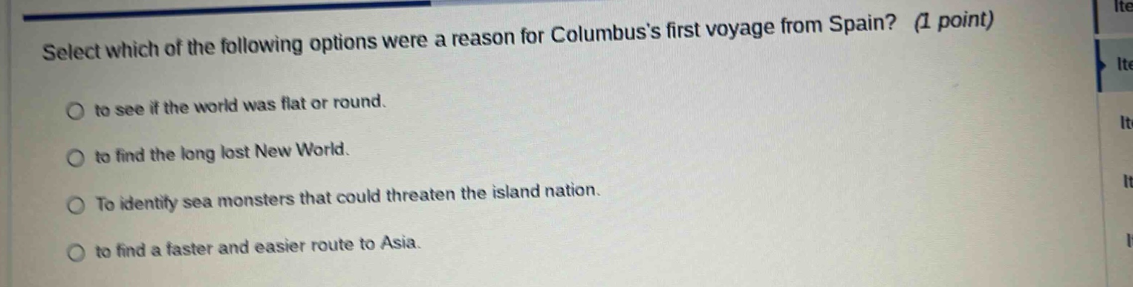 select which of the following options were a reason for columbuss first…
