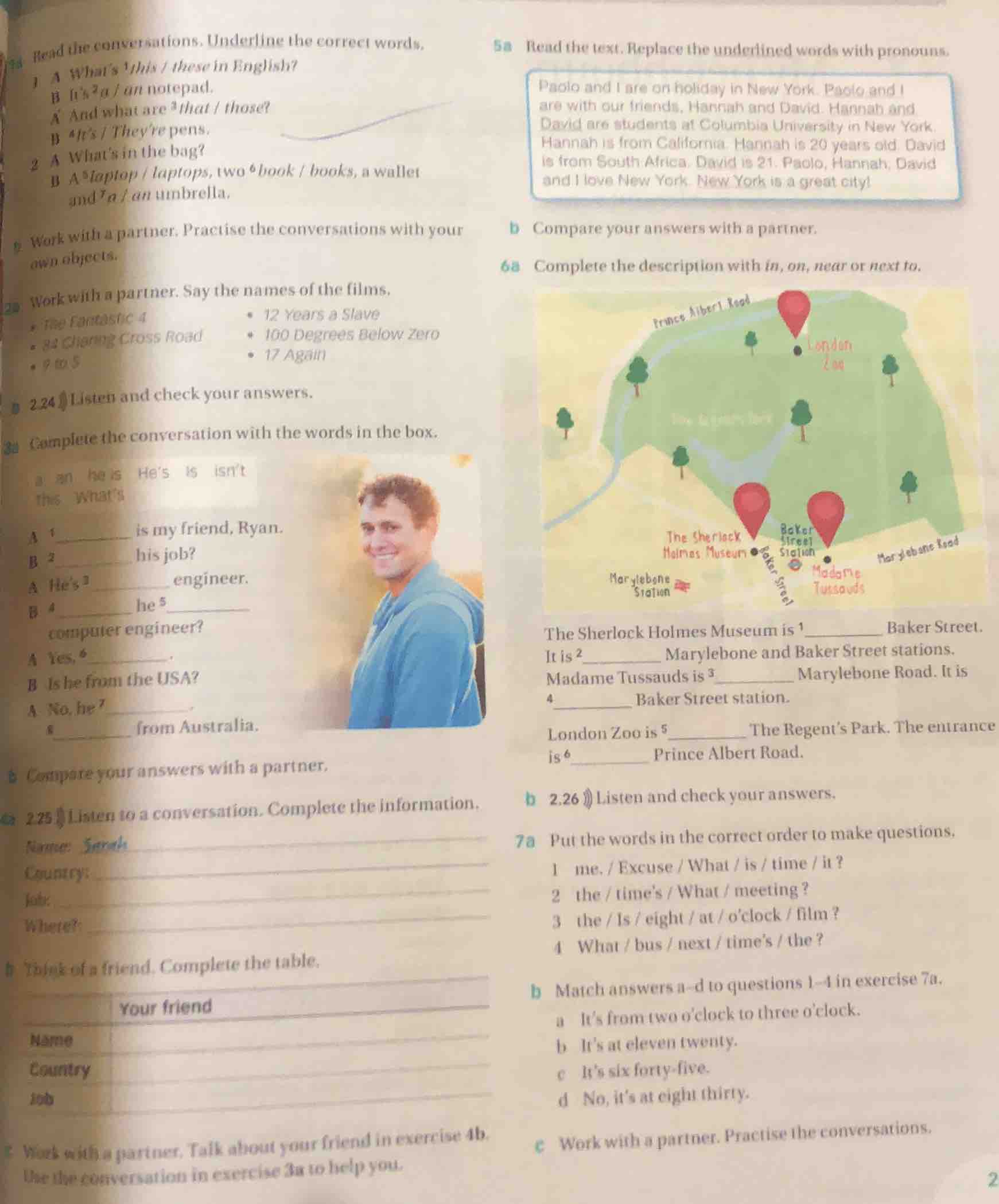 read the conversations. underline the correct words. 1 a whats ¹this / …