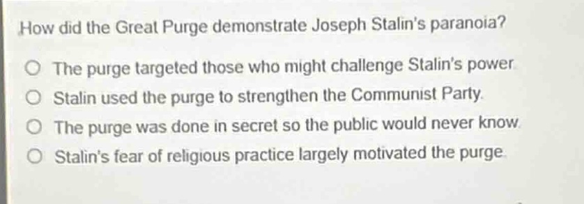 how did the great purge demonstrate joseph stalins paranoia? the purge …