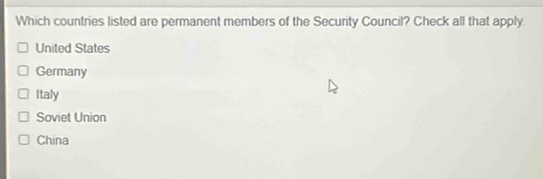 which countries listed are permanent members of the security council? c…