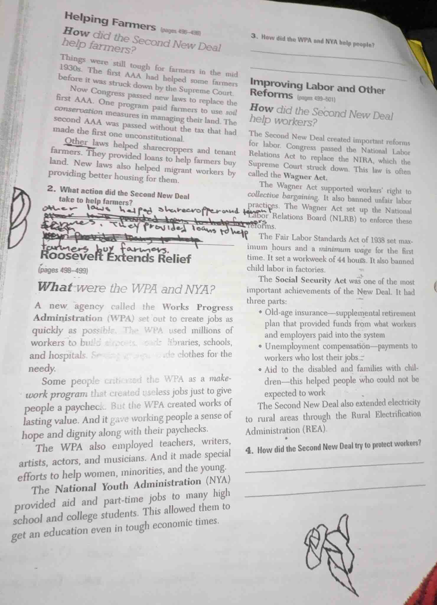 helping farmers (pages 496 - 498) how did the second new deal help farm…