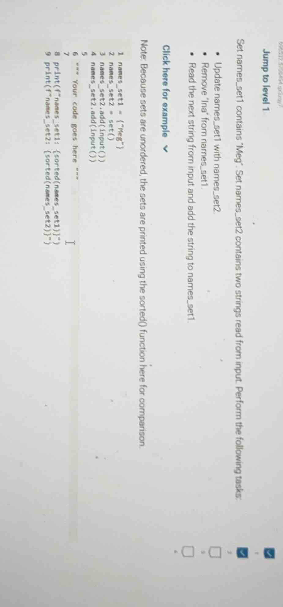 jump to level 1 set names_set1 contains meg. set names_set2 contains tw…