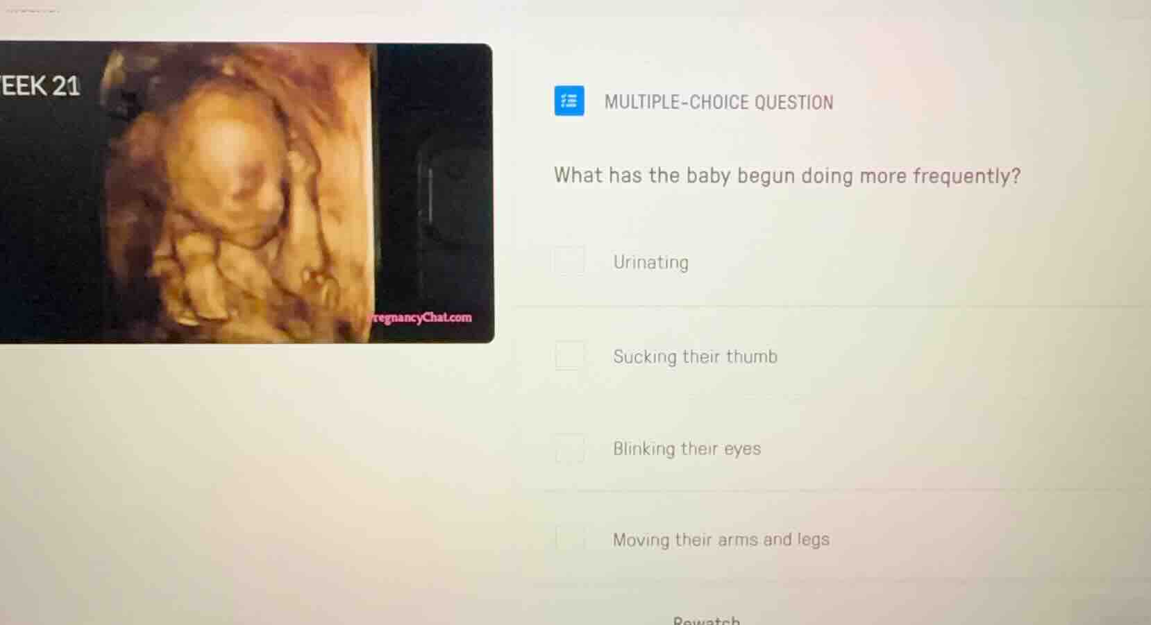 multiple-choice question what has the baby begun doing more frequently?…