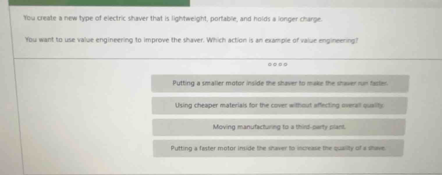 you create a new type of electric shaver that is lightweight, portable,…