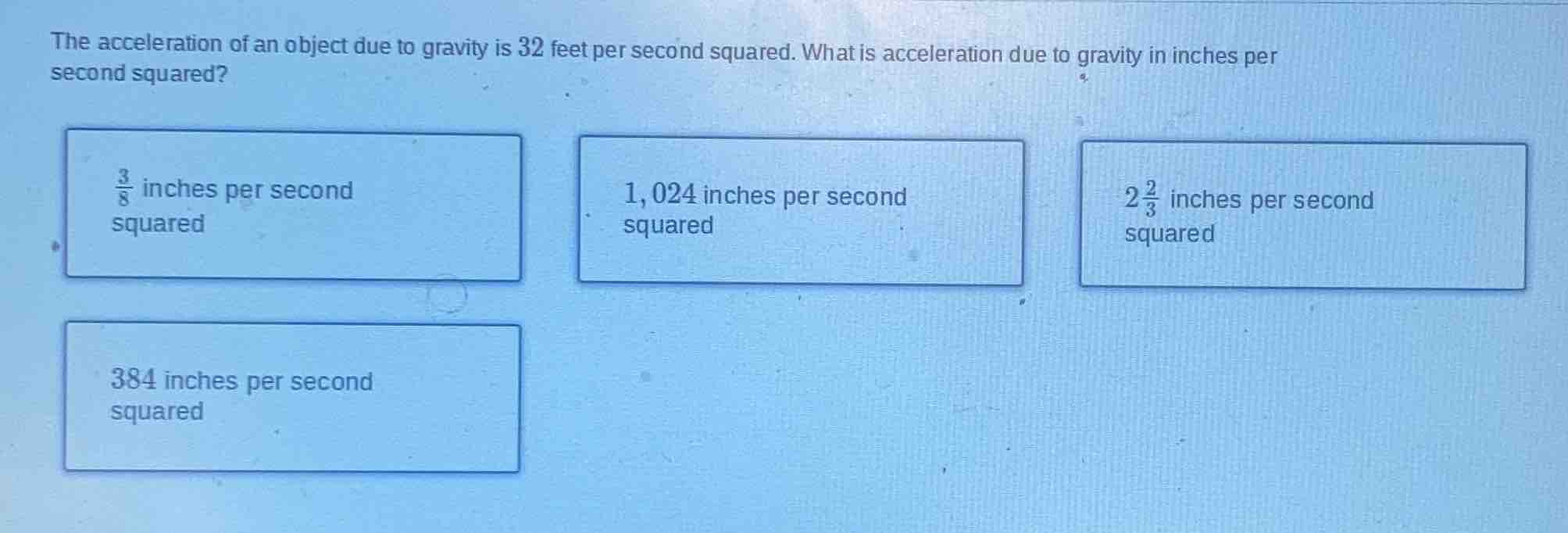 the acceleration of an object due to gravity is 32 feet per second squa…