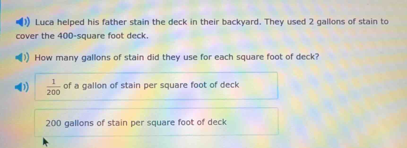 luca helped his father stain the deck in their backyard. they used 2 ga…