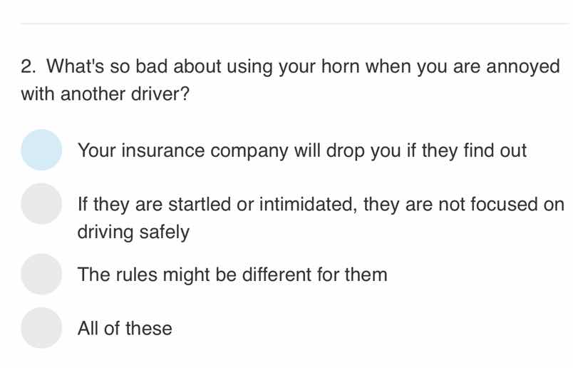 2. whats so bad about using your horn when you are annoyed with another…