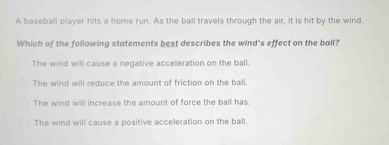 a baseball player hits a home run. as the ball travels through the air,…
