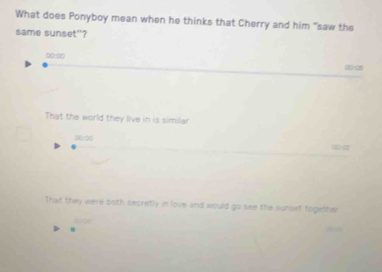 what does ponyboy mean when he thinks that cherry and him \saw the same…