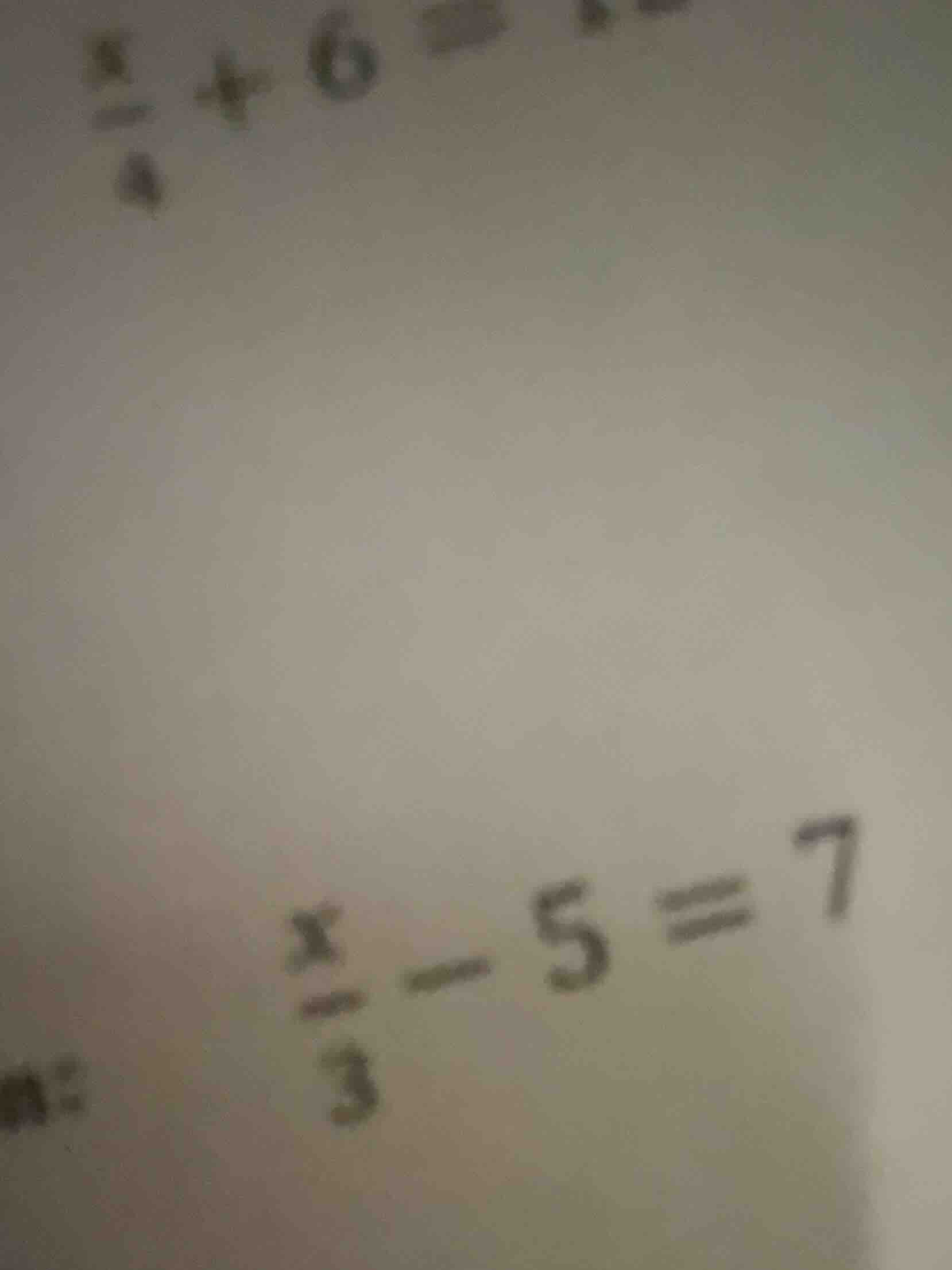 $\\frac{x}{3}-5 = 7$