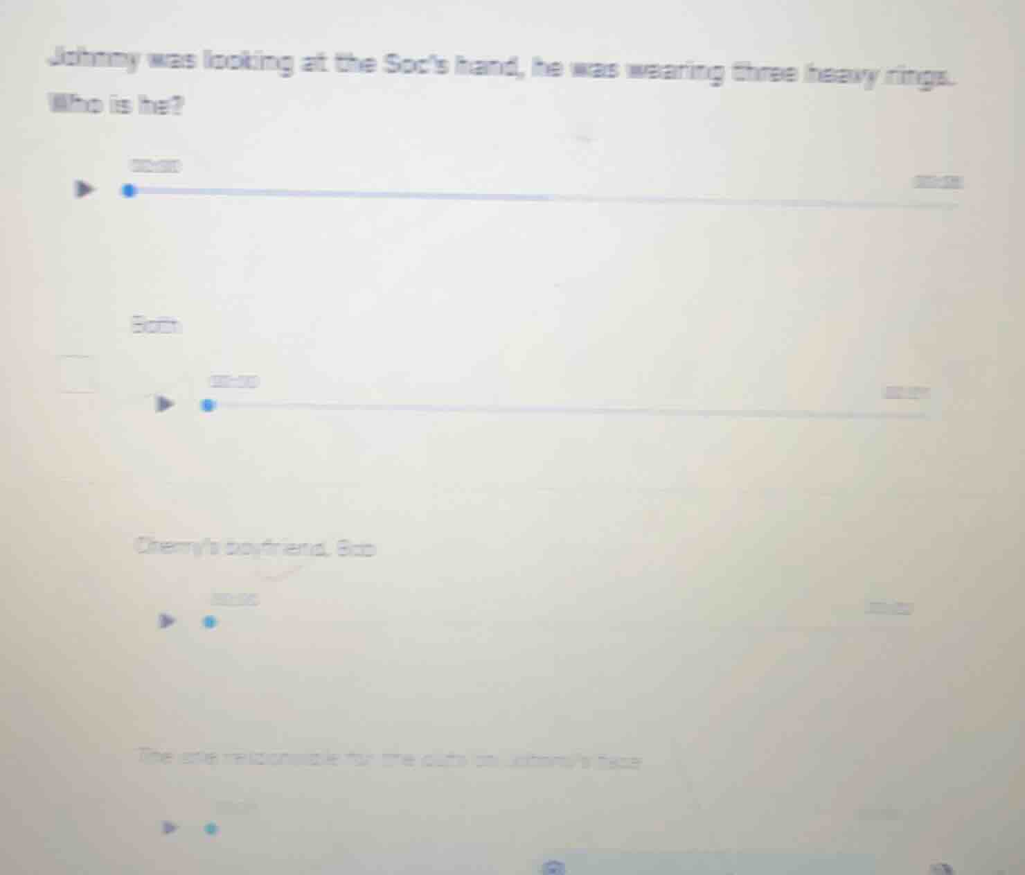 johnny was looking at the socs hand, he was wearing three heavy rings. …
