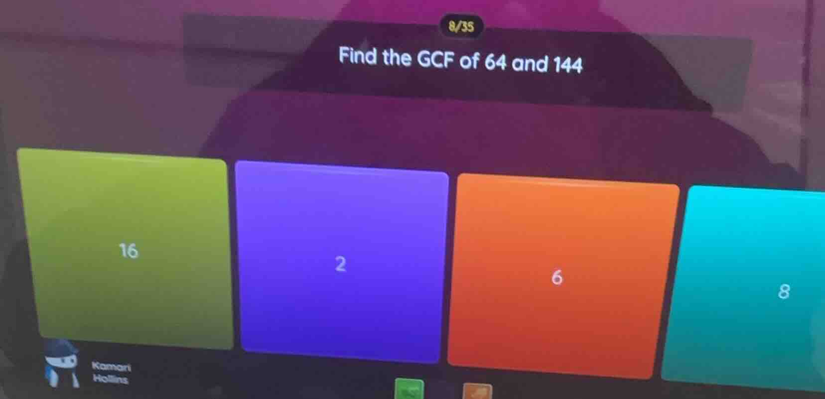 find the gcf of 64 and 144 16 2 6 8