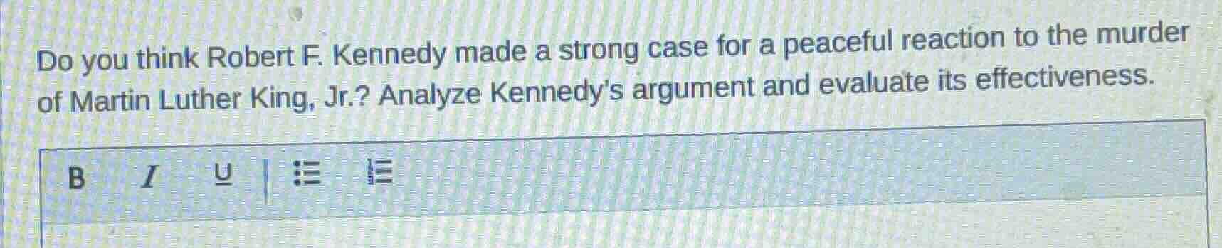 do you think robert f. kennedy made a strong case for a peaceful reacti…