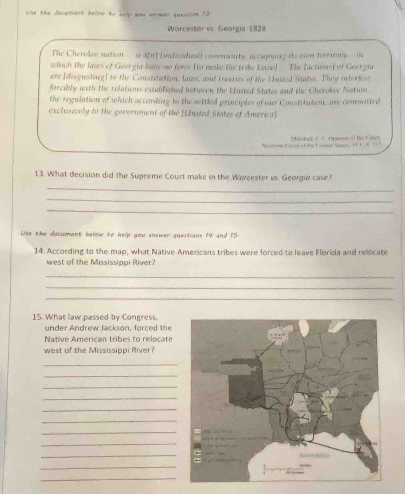 use the document below to help you answer question 13. worcester vs. ge…