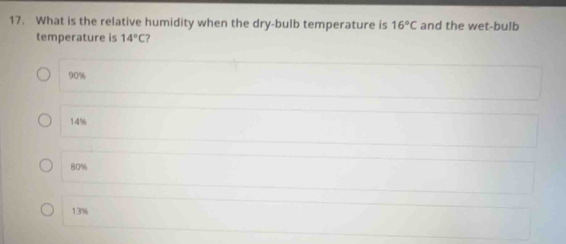 17. what is the relative humidity when the dry - bulb temperature is 16…