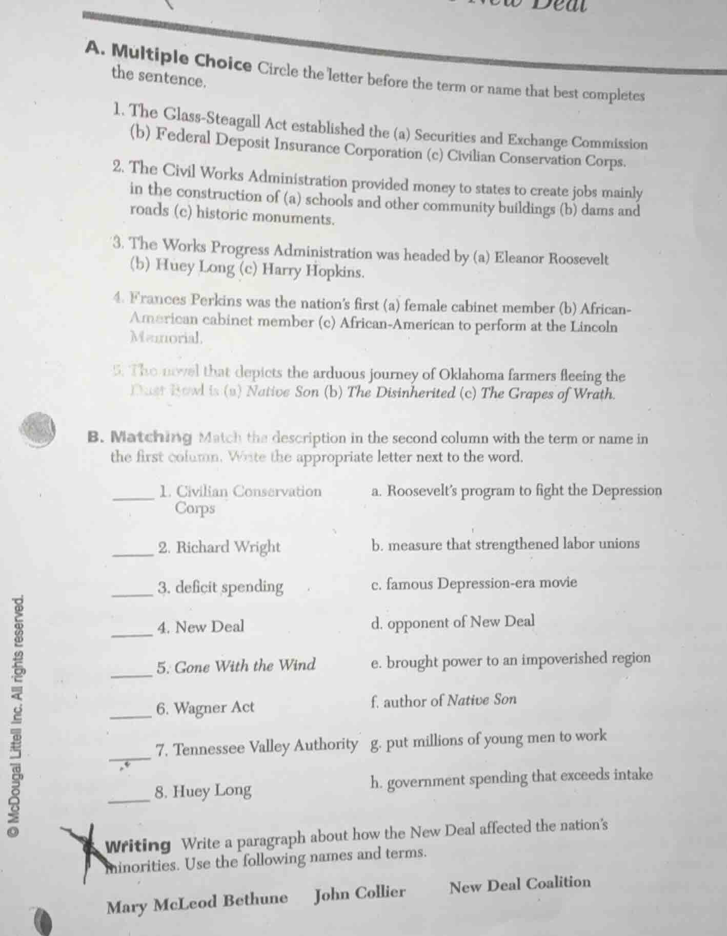 a. multiple choice circle the letter before the term or name that best …