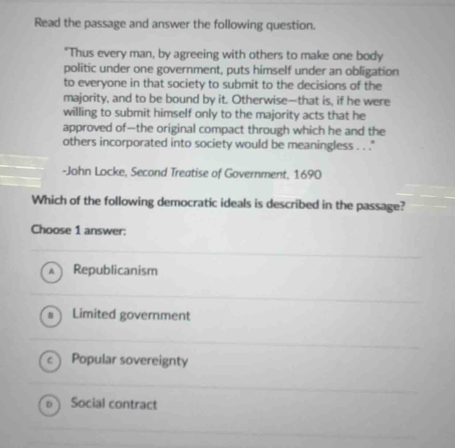 read the passage and answer the following question. \thus every man, by…