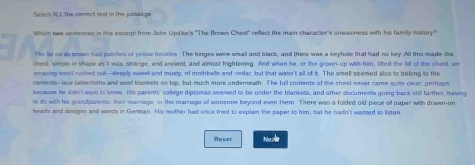 select all the correct text in the passage which two sentences in this …