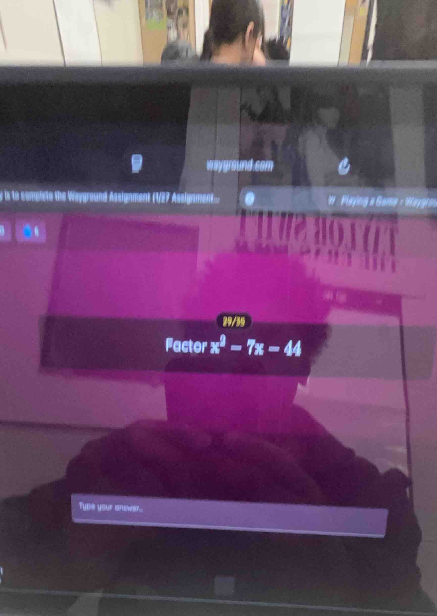 factor $x^2 - 7x - 44$
