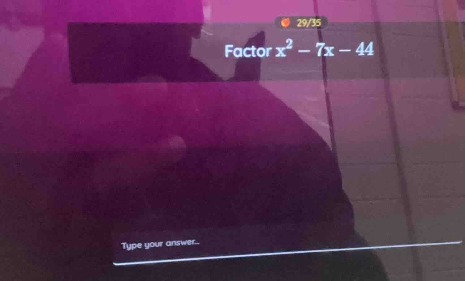 factor $x^2 - 7x - 44$