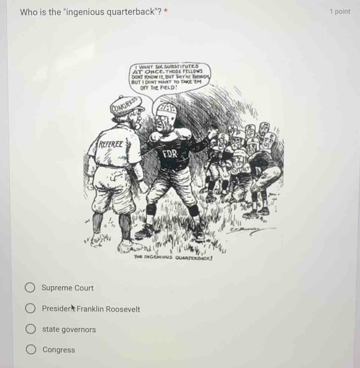 who is the \ingenious quarterback\? * 1 point i want six substitutes at…