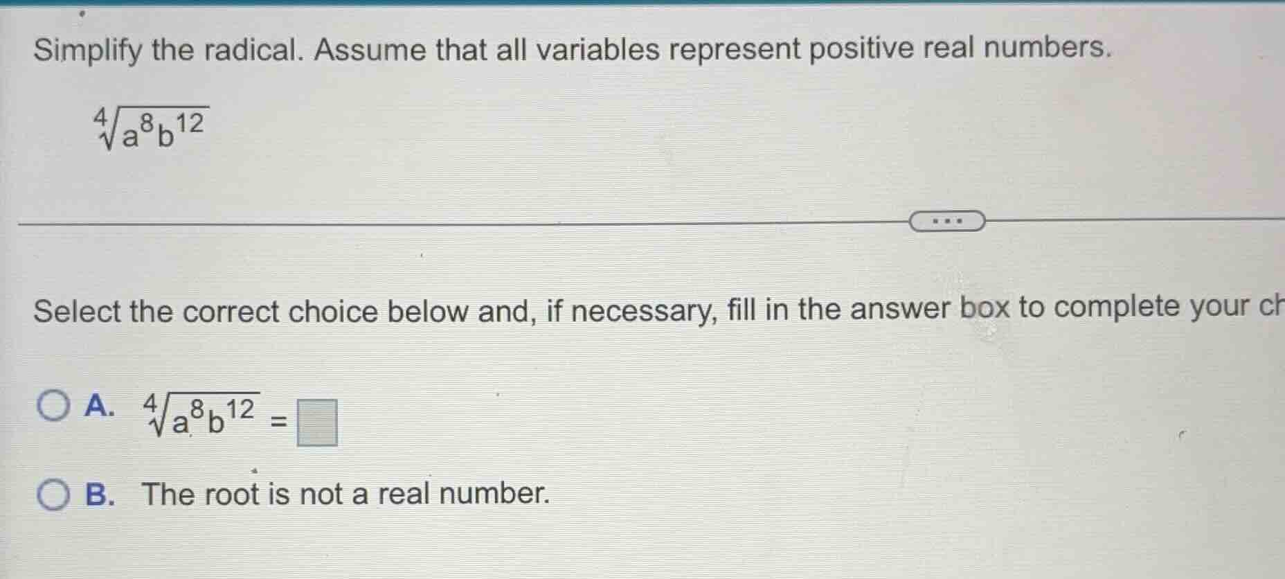simplify the radical. assume that all variables represent positive real…