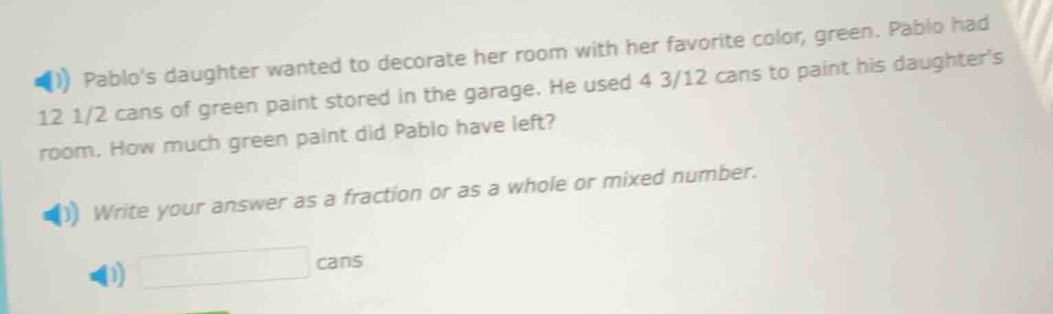 pablos daughter wanted to decorate her room with her favorite color, gr…