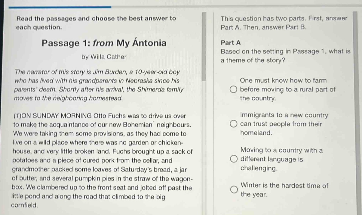 read the passages and choose the best answer to each question. passage …