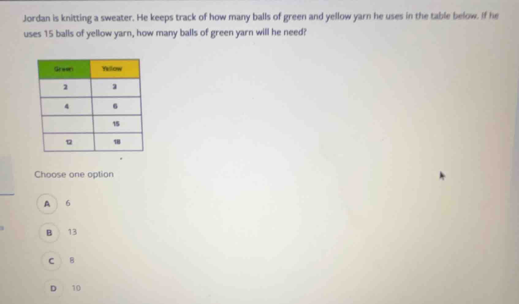 jordan is knitting a sweater. he keeps track of how many balls of green…