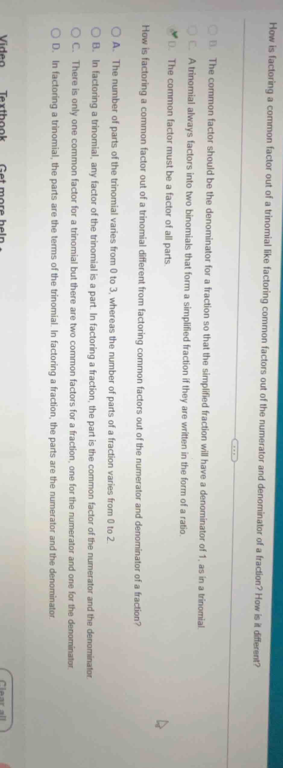 how is factoring a common factor out of a trinomial different from fact…