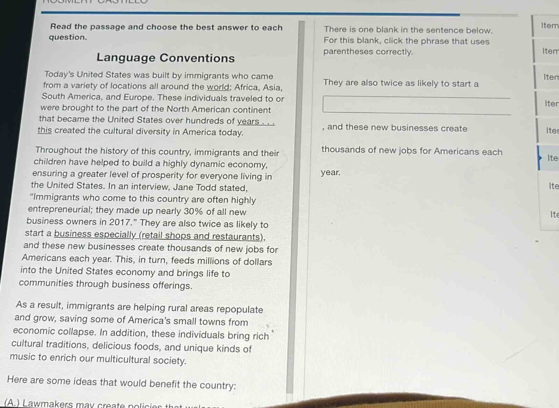 read the passage and choose the best answer to each question. language …