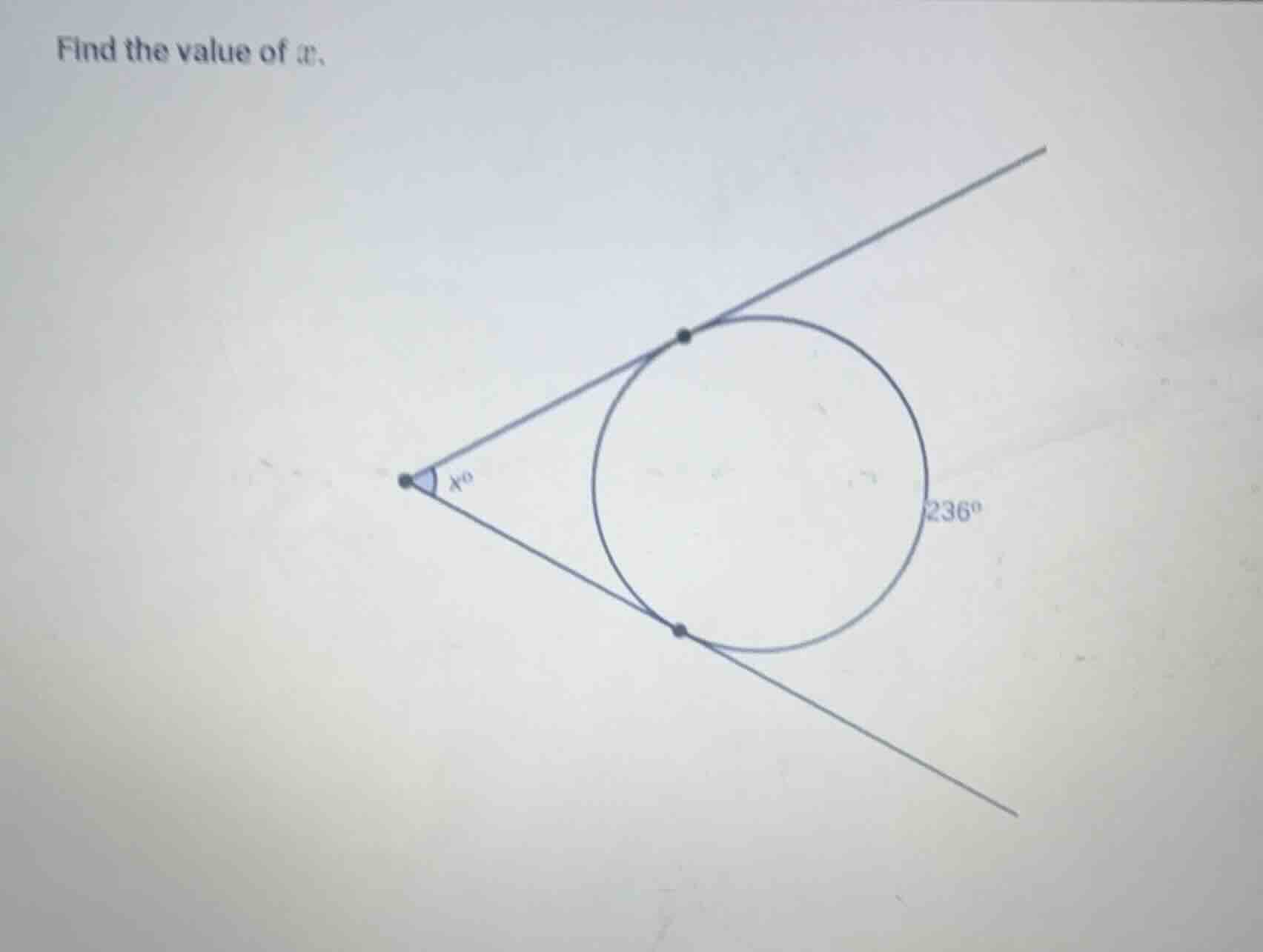 find the value of x.