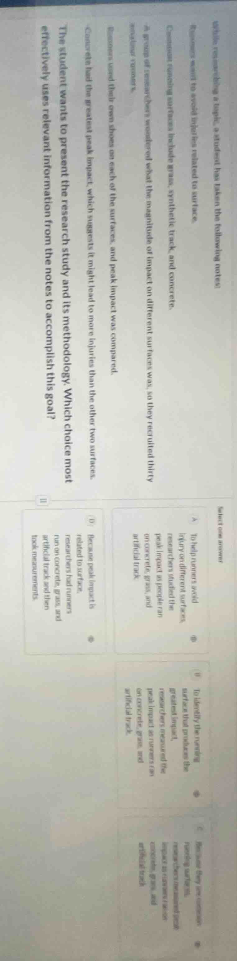 while researching a topic, a student has taken the following notes: - r…