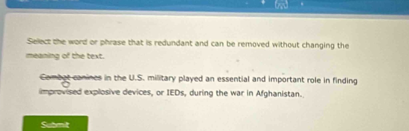 select the word or phrase that is redundant and can be removed without …