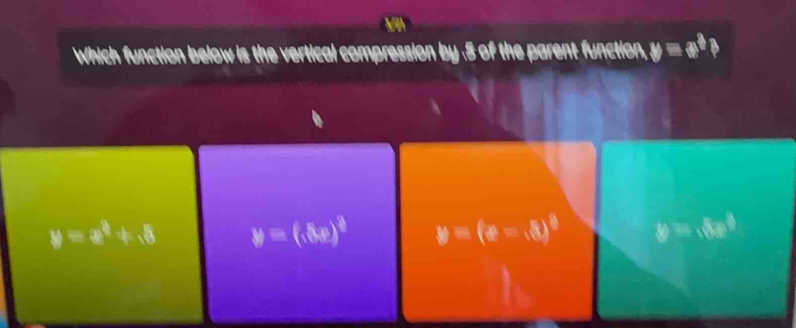 which function below is the vertical compression by.5 of the parent fun…