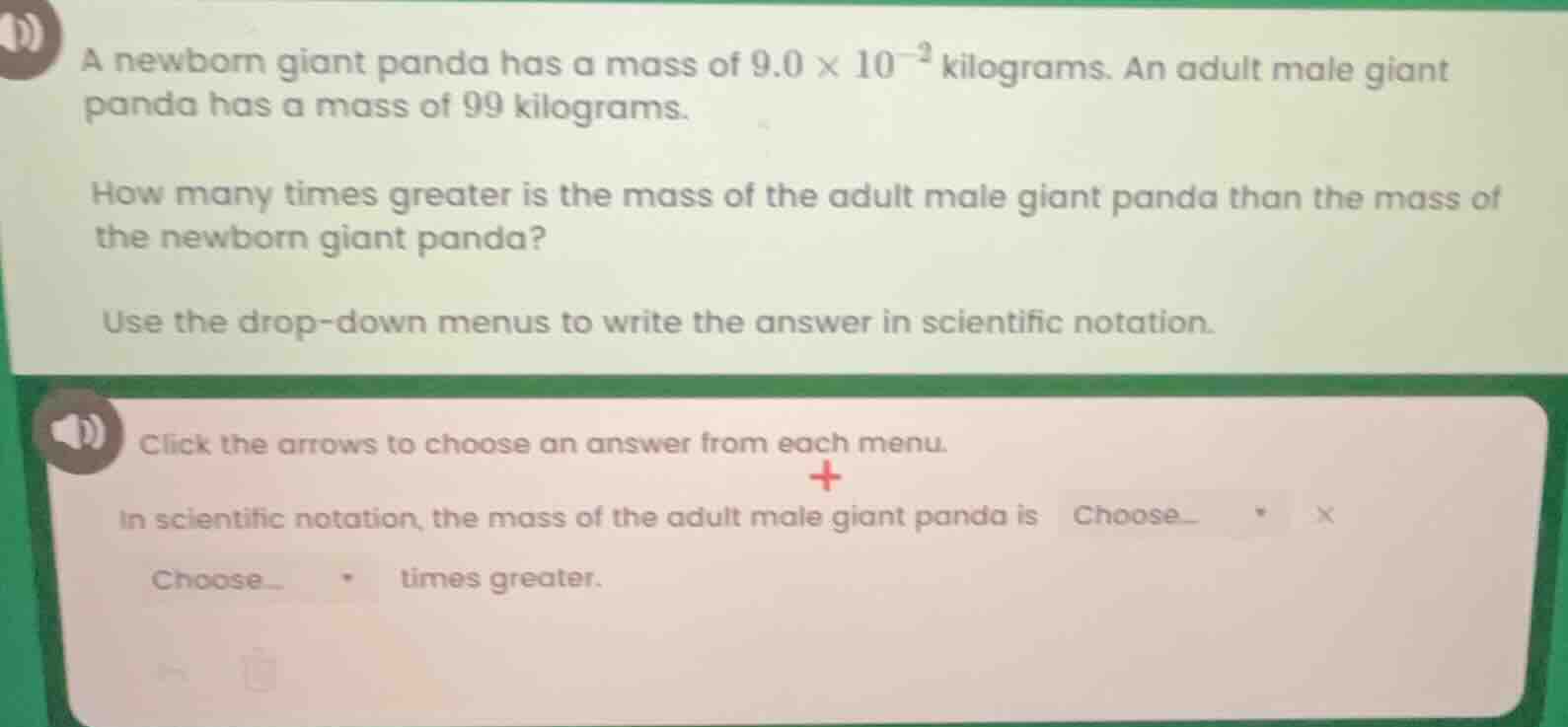 a newborn giant panda has a mass of $9.0 \\times 10^{-2}$ kilograms. an…