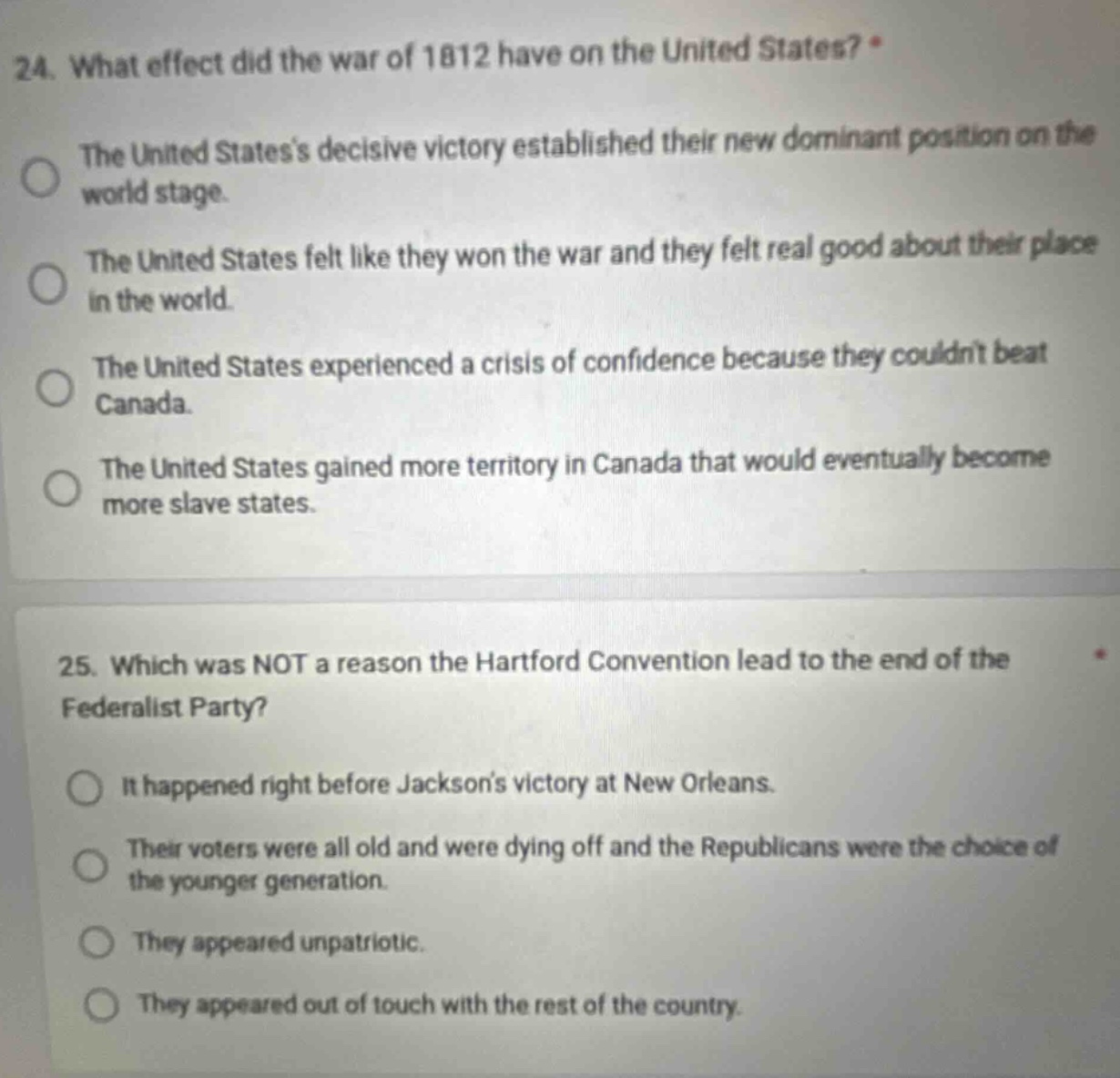 24. what effect did the war of 1812 have on the united states? the unit…